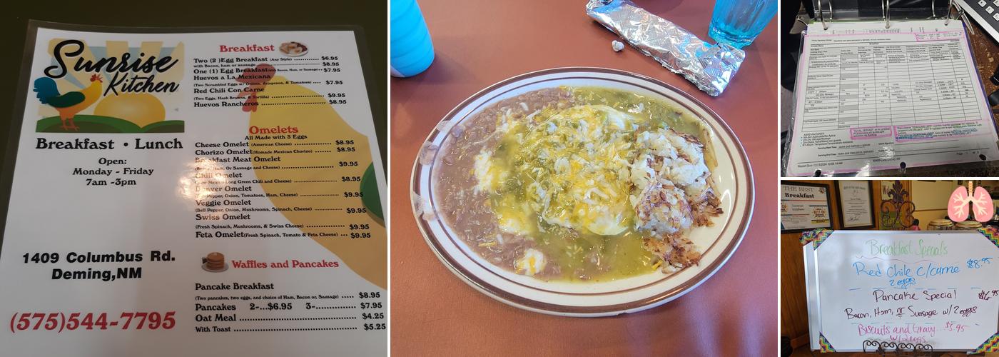 Sunrise Kitchen Menu