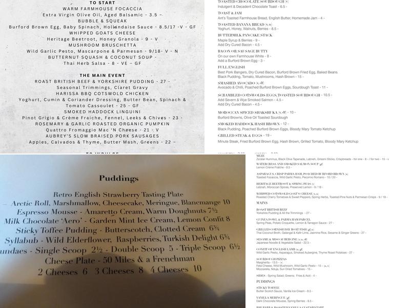 The Kitchen, Farnborough Menu