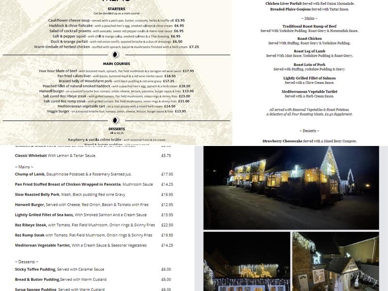 The Moon & Sixpence Menu