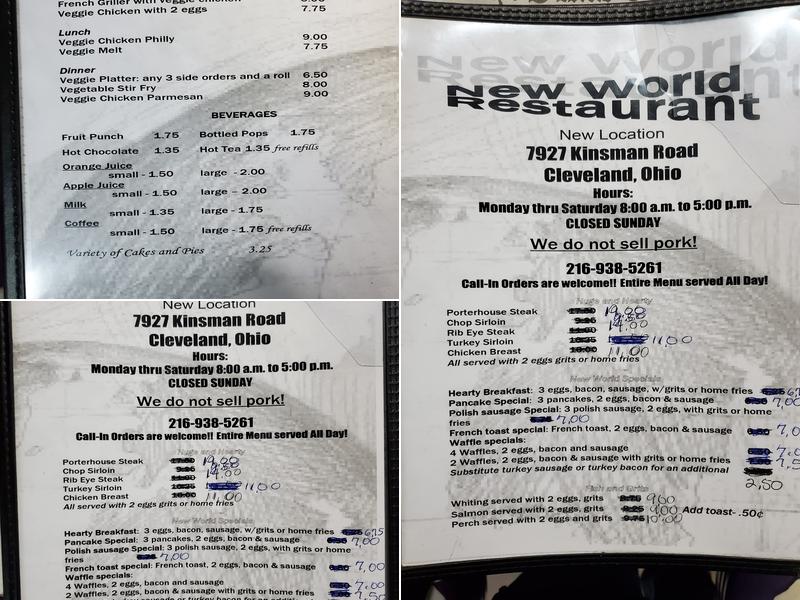 New World Restaurant Menu