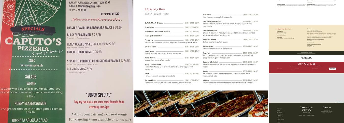 Caputo's Pizzeria Saratoga Menu
