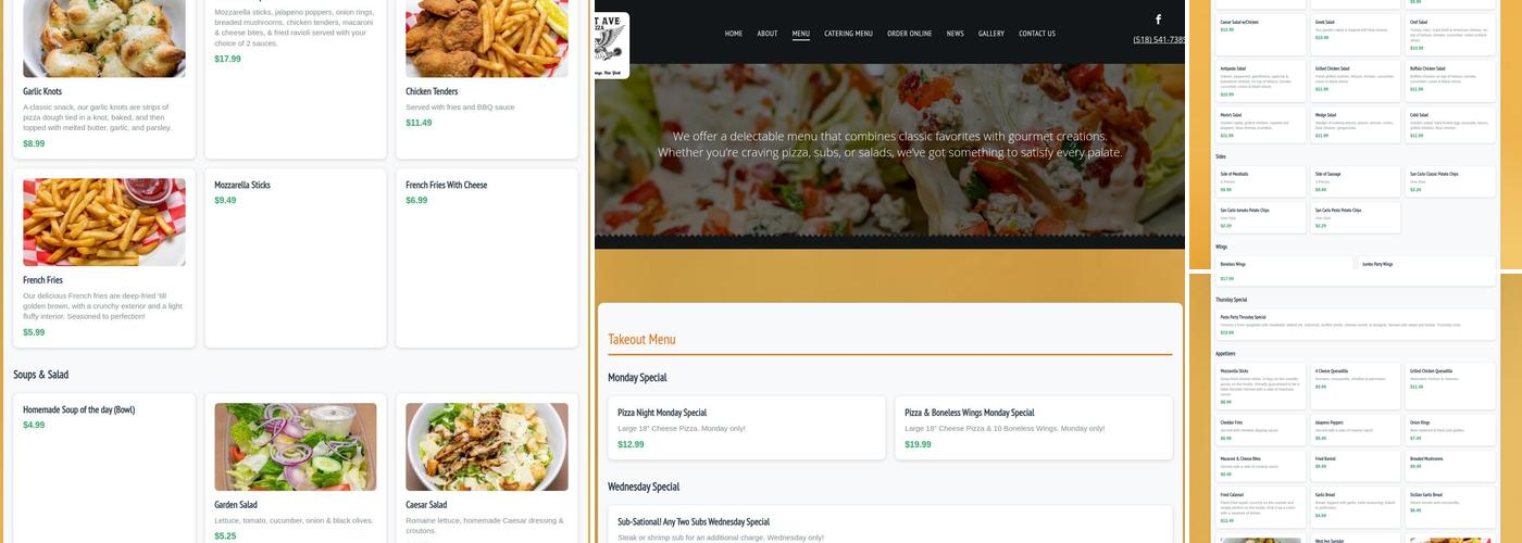 West Avenue Pizzeria Menu