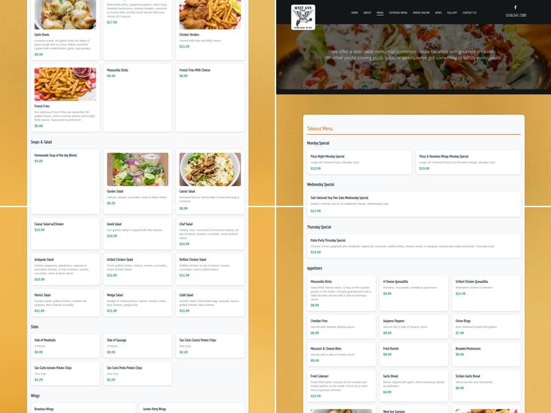 West Avenue Pizzeria Menu