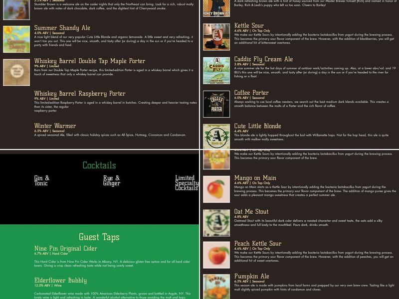 Cambridge Depot Menu