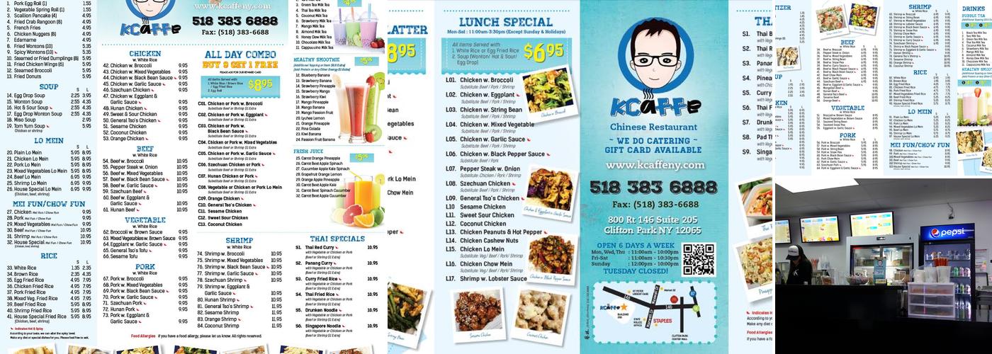 kcaffe Chinese food Menu
