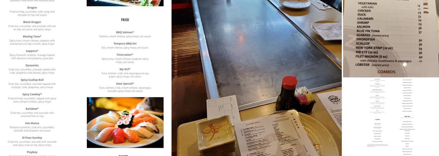 Koze Teppan Grill Menu