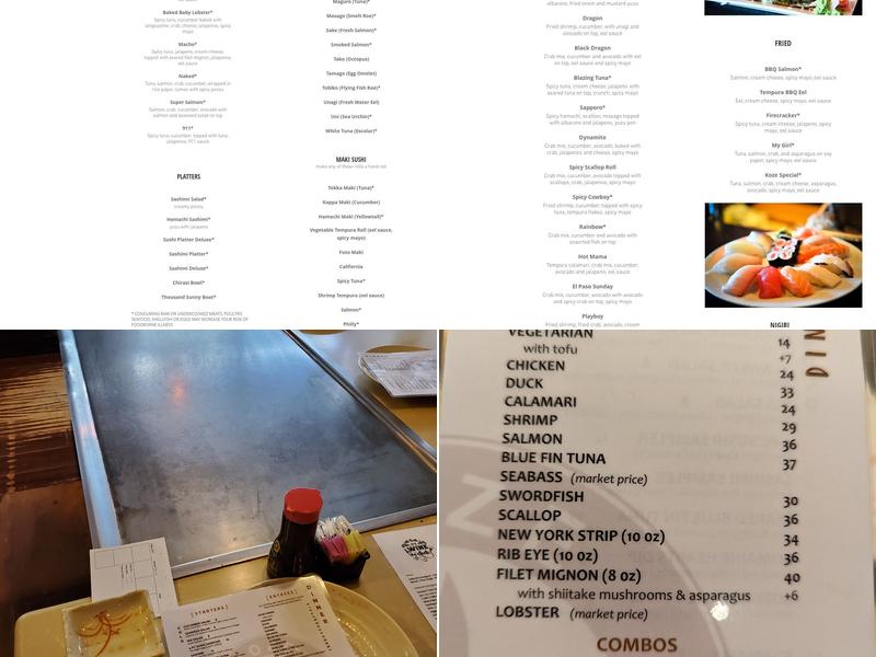 Koze Teppan Grill (West Side) Menu