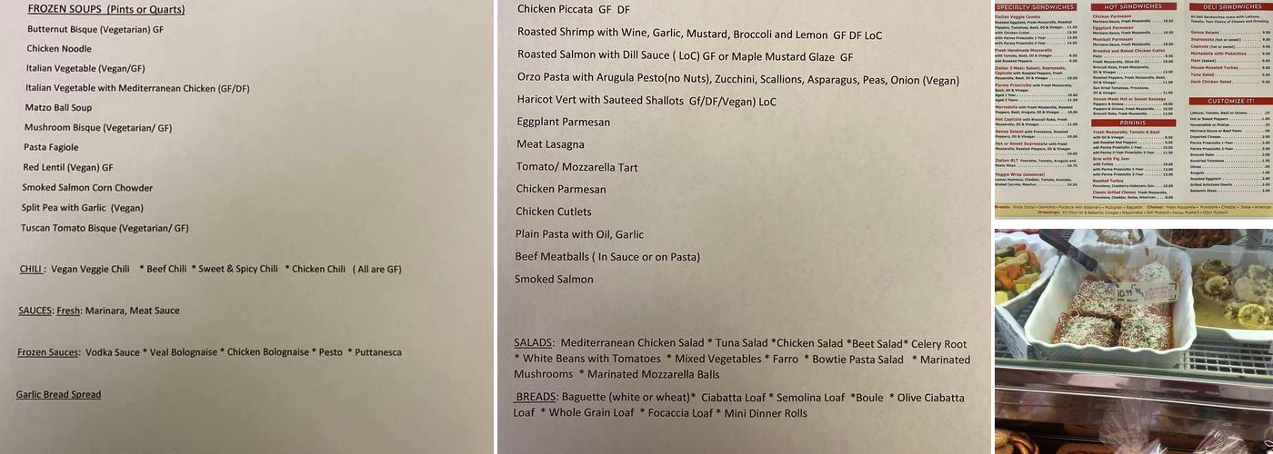 Al Ducci's Italian Pantry Menu