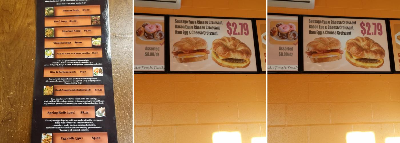 C&T donut Menu