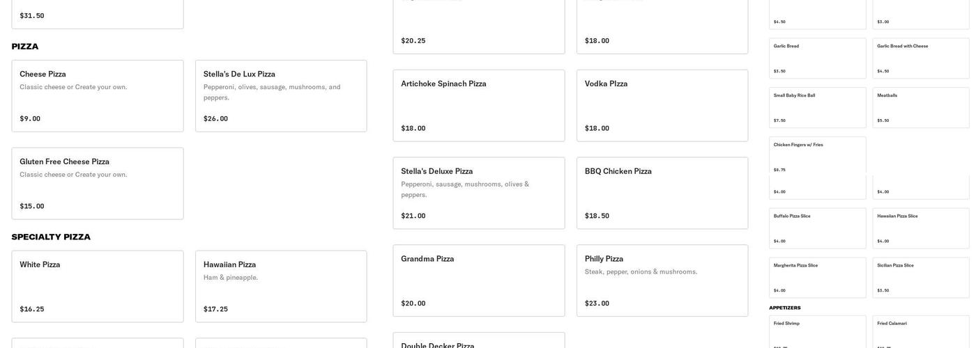 Stella 2 Menu