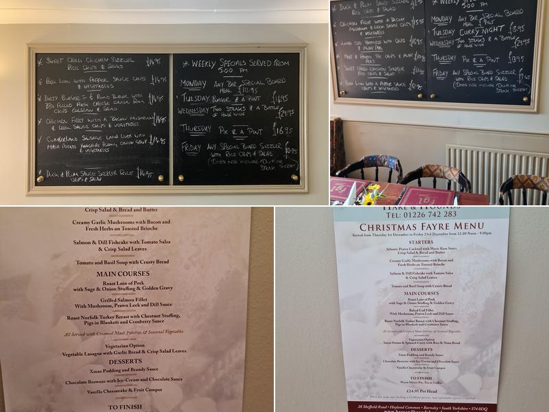 The Hare & Hounds Menu