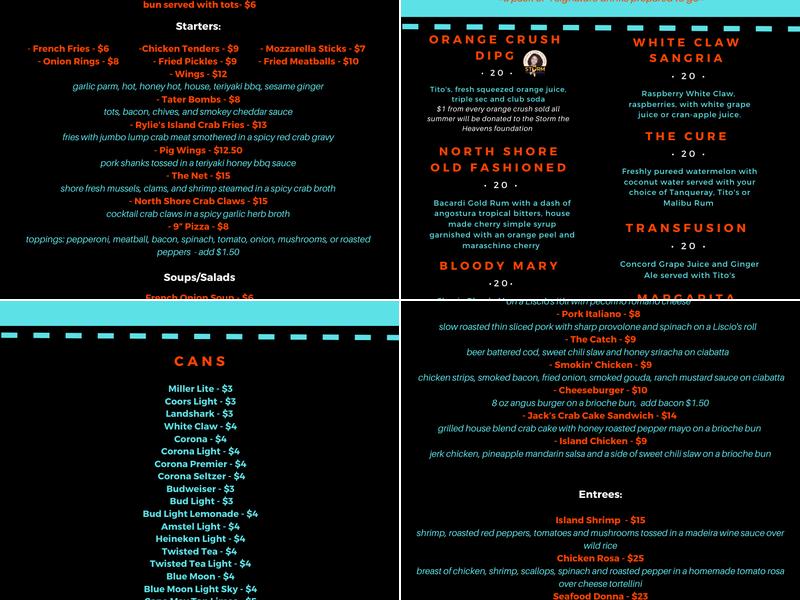 North Shore Bar and Kitchen Menu