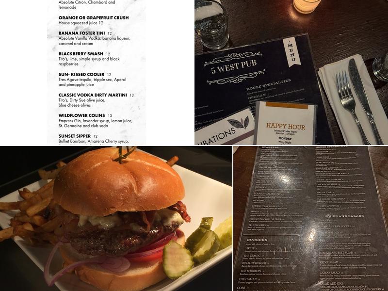 5 West Pub Menu