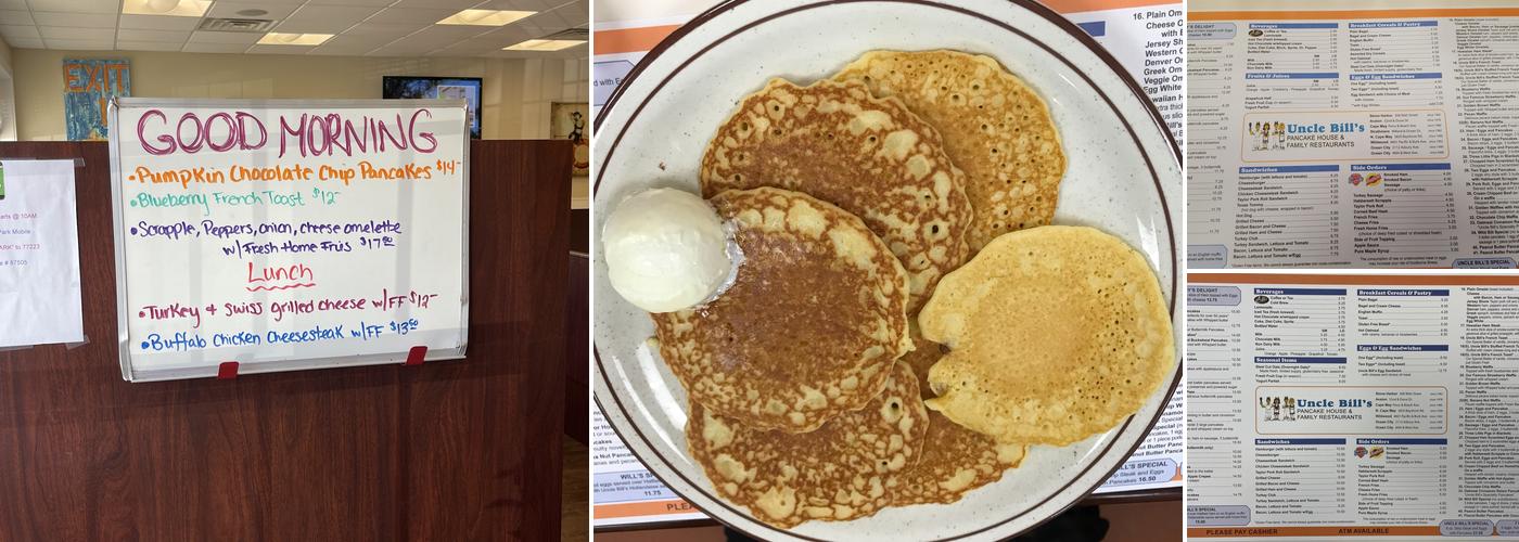 Uncle Bill's Pancake House Menu