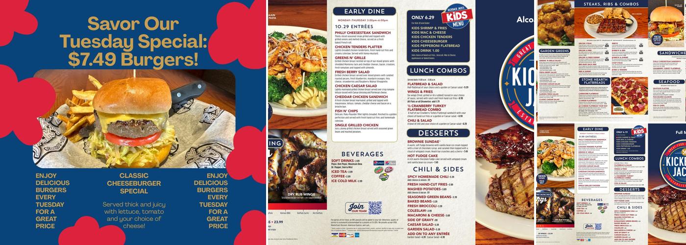 Kickback Jack's Restaurant Menu