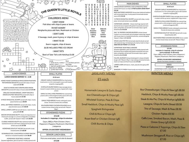 The Queens Arms Menu