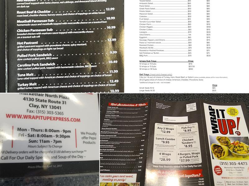 Wrap It Up Express Menu