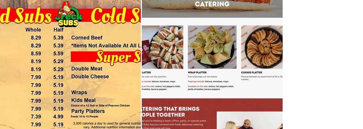Jreck Subs Menu