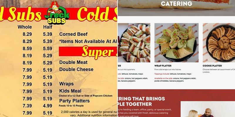 Jreck Subs Menu