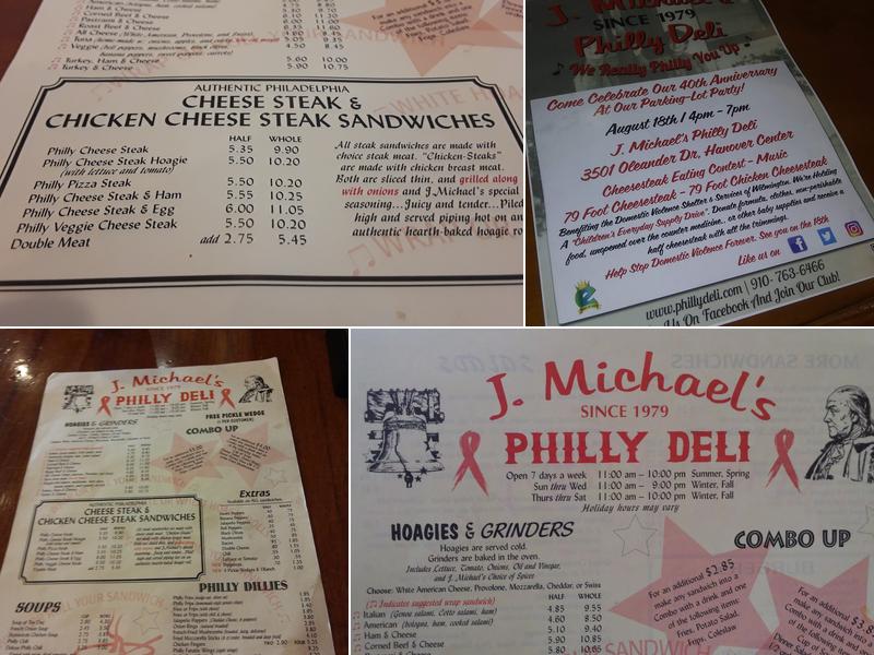 J. Michael's Philly Deli Menu