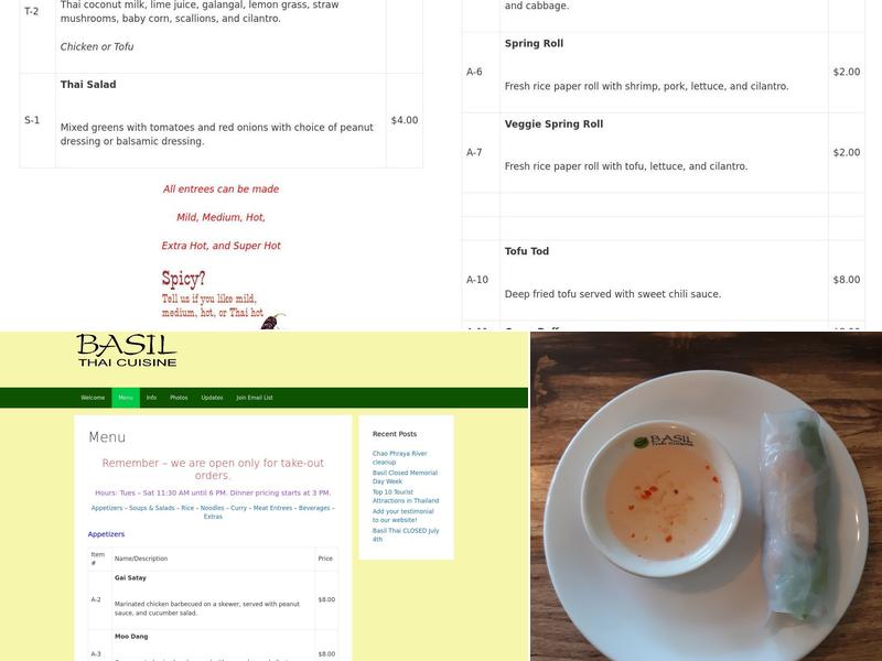 Basil Thai Phoenix Menu