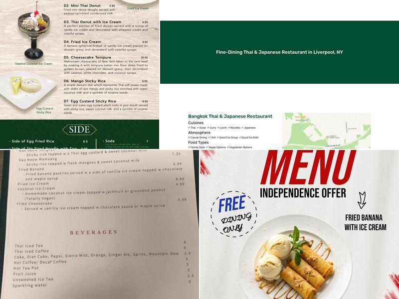 Bangkok Thai & Japanese Restaurant Menu