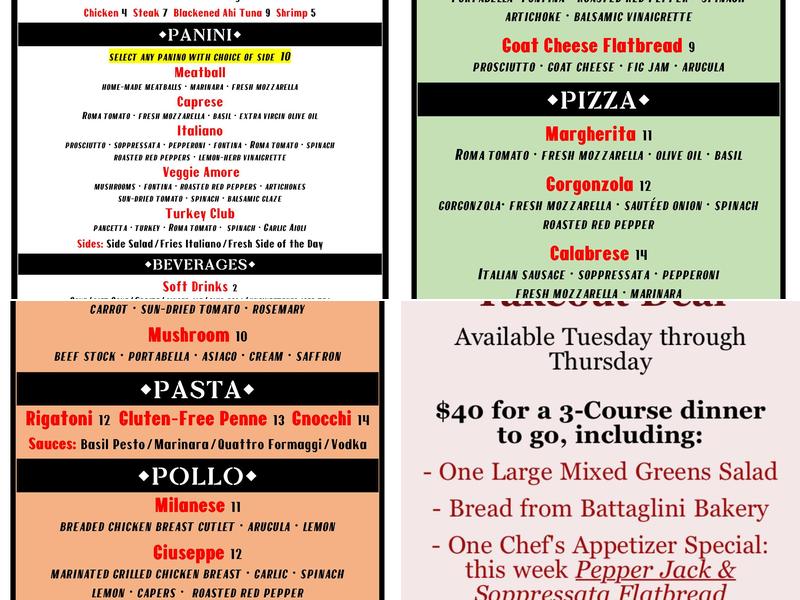 Antonio's Bar & Trattoria Menu