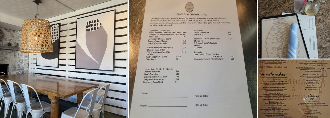 Southern Roots Restaurant Menu