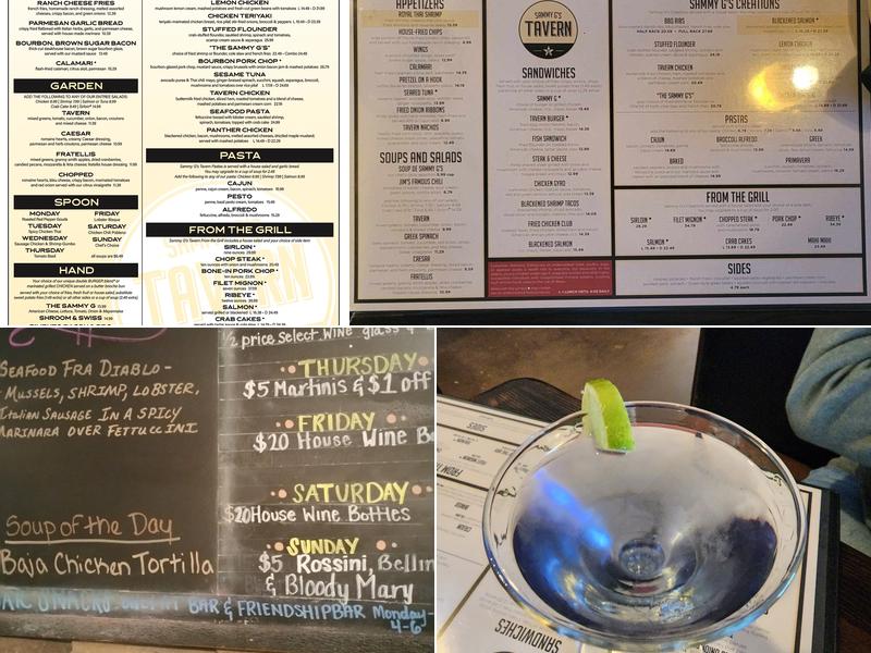 Sammy G's Tavern Menu