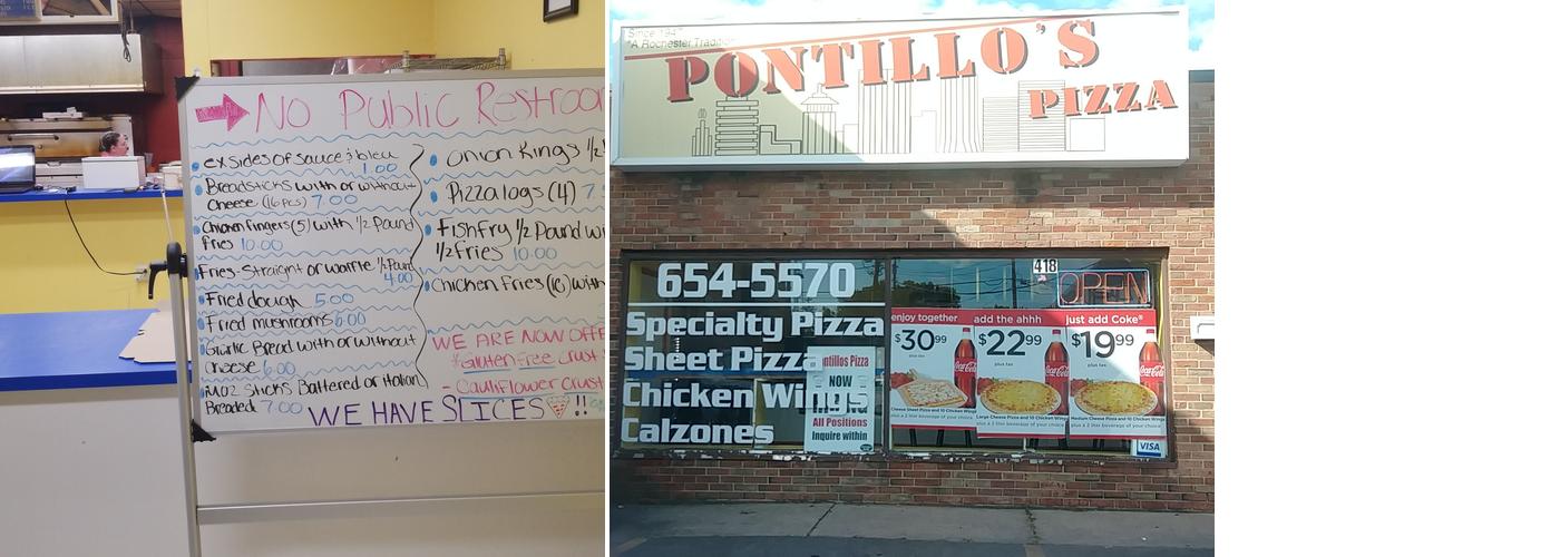 Pontillo's Pizzeria Menu