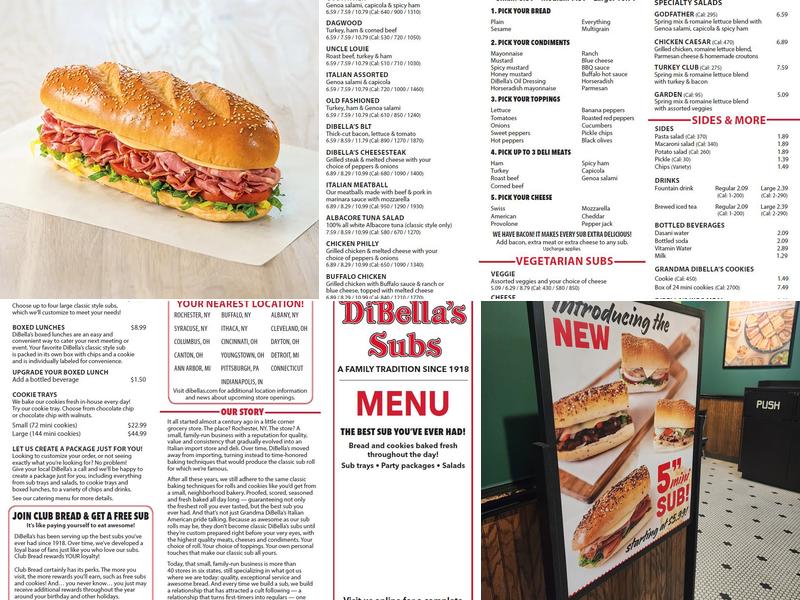 DiBella's Subs Menu