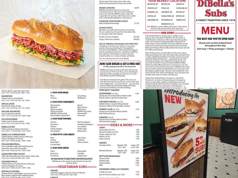 DiBella's Subs Menu