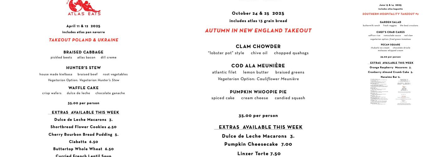Atlas Eats Menu