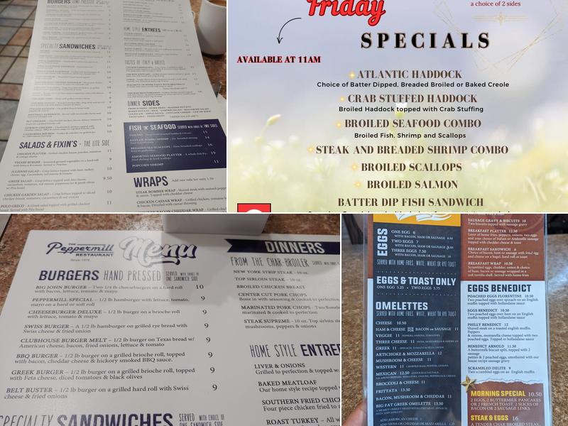 Peppermill Restaurant Menu