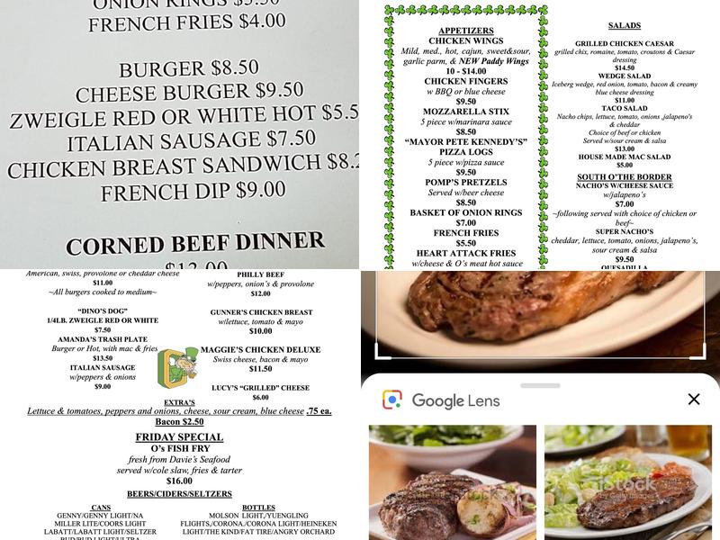 silk o'loughlins Menu