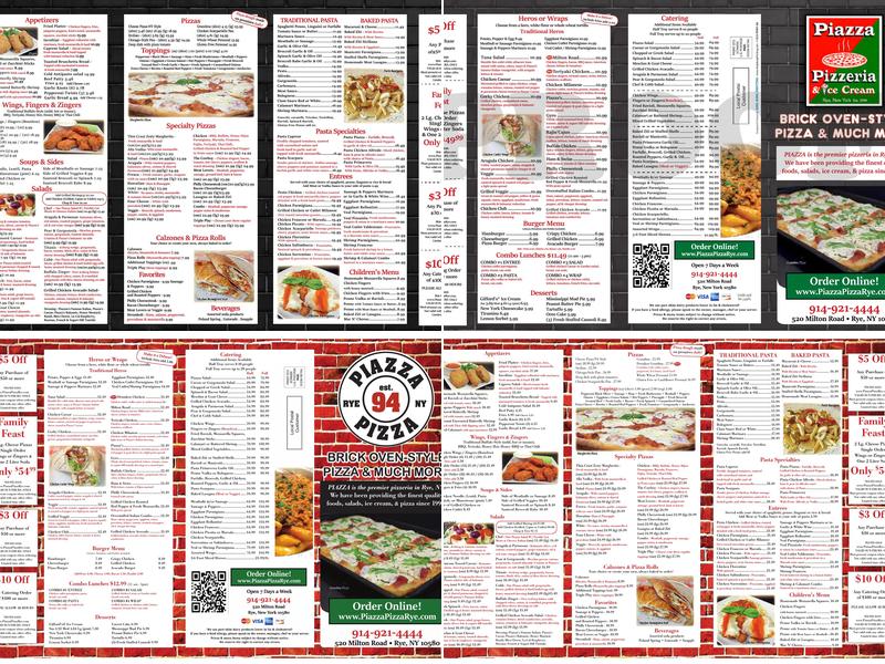 Piazza Pizza Menu