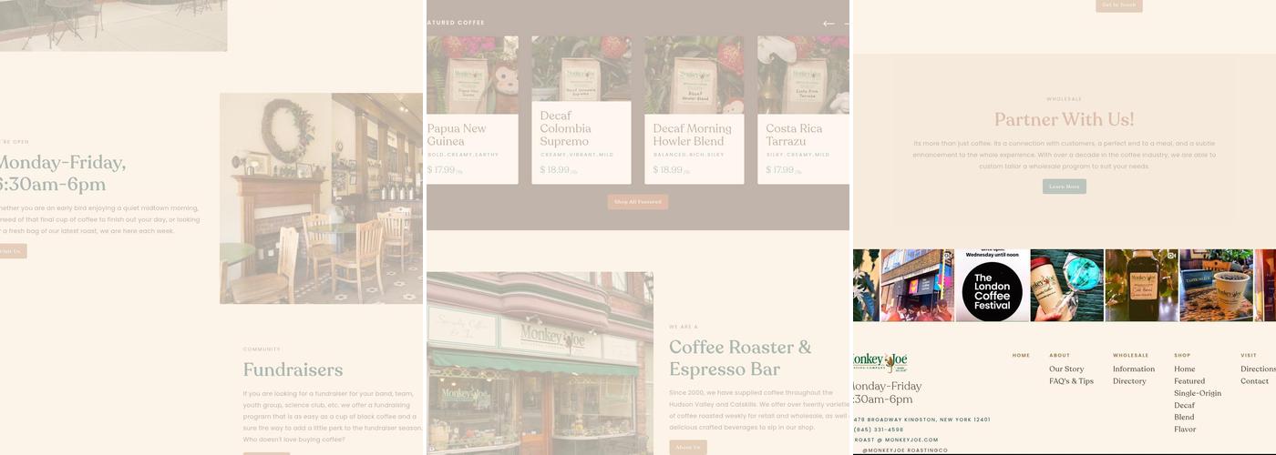 Monkey Joe Roasting Company Menu