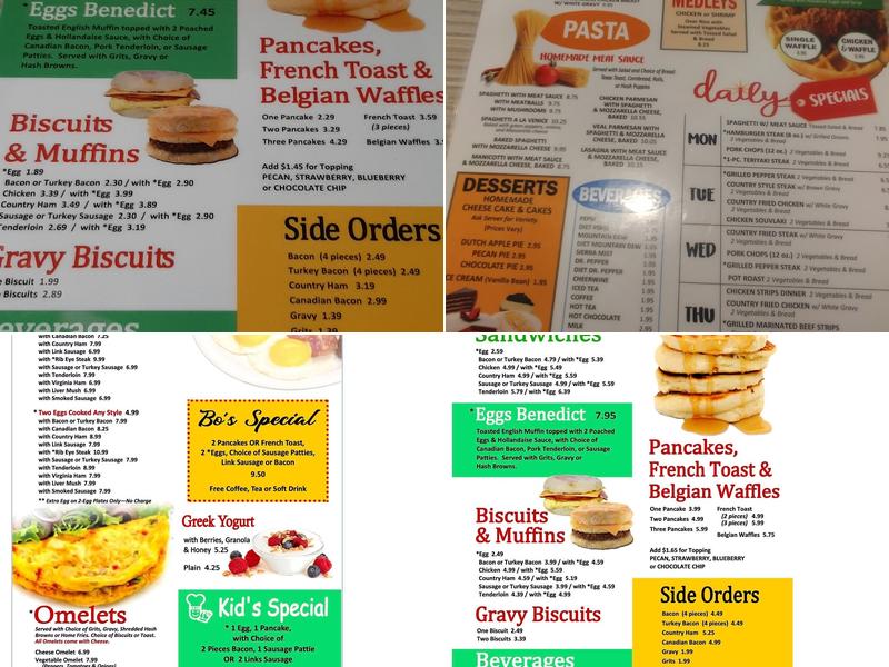 Pete's Family Restaurants Menu