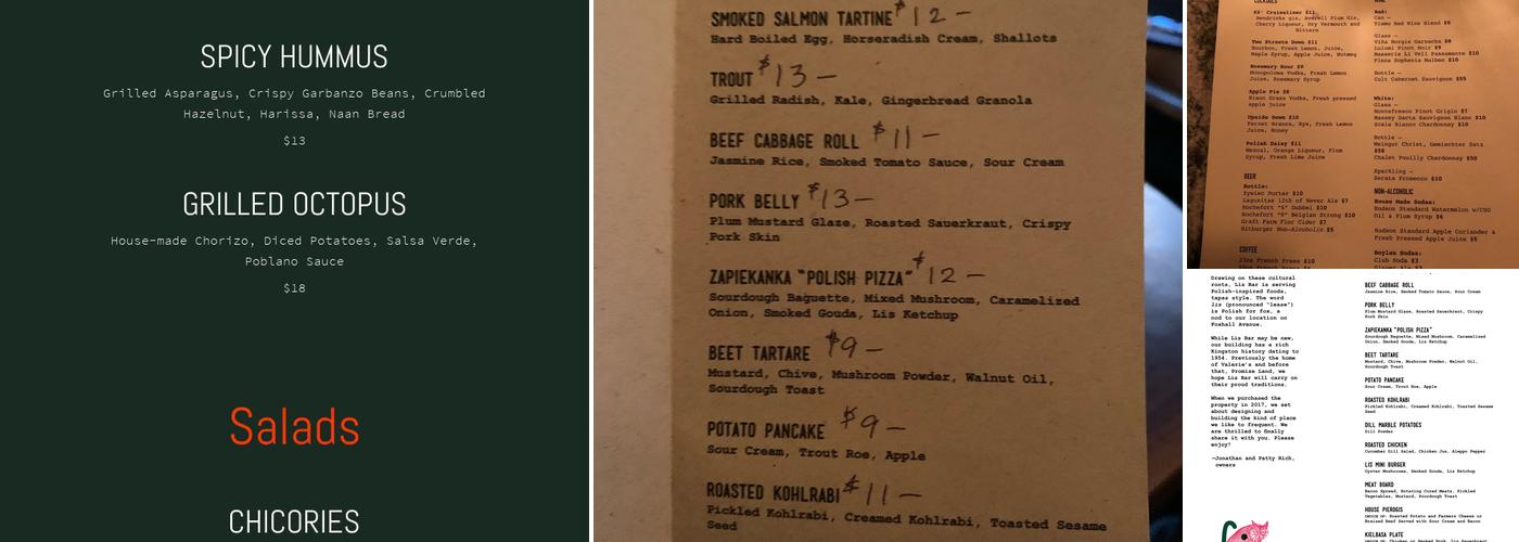 Lis Bar Menu
