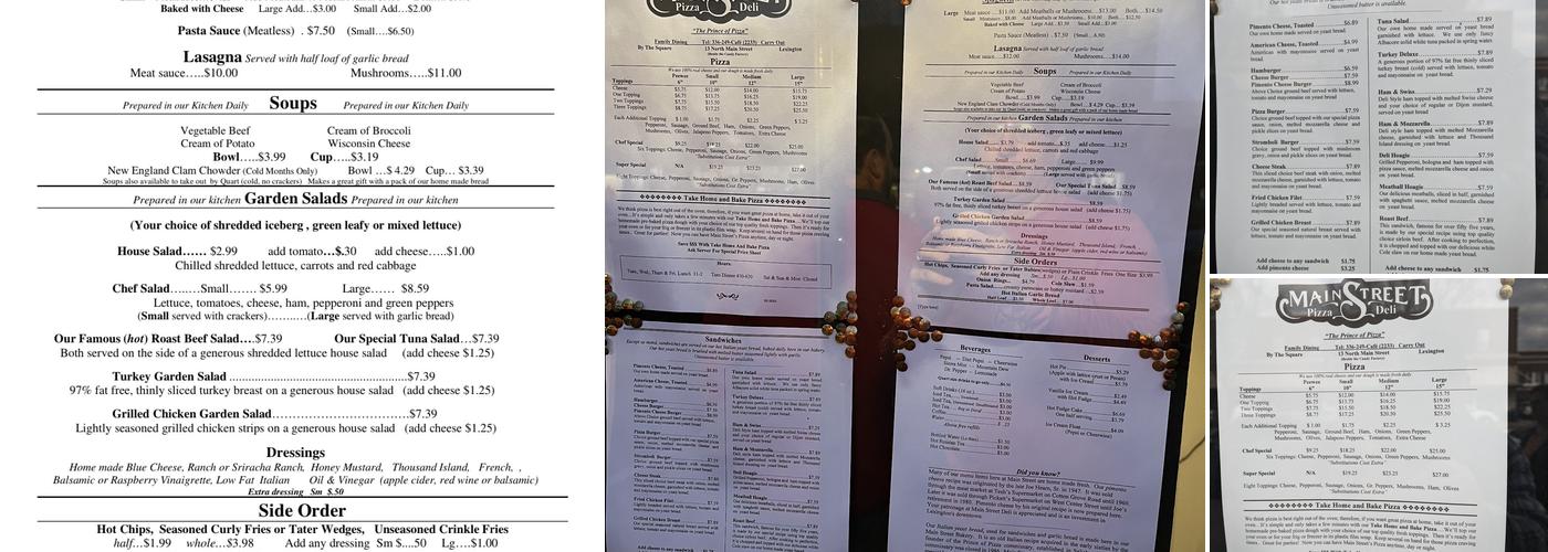 Main Street Pizza & Deli Menu