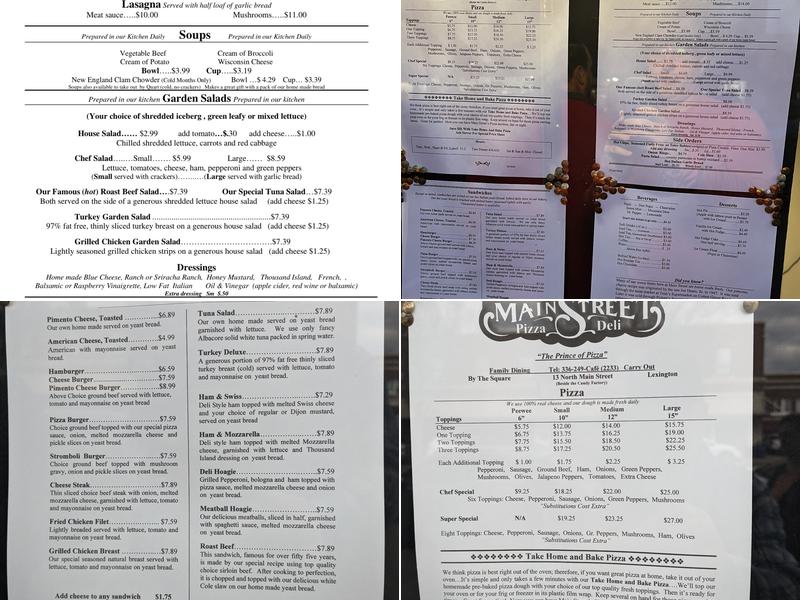 Main Street Pizza & Deli Menu