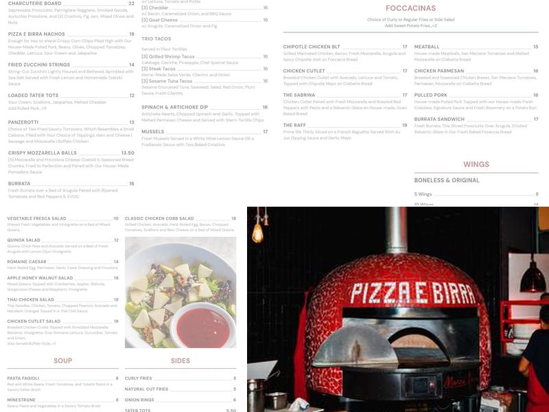 Pizza E Birra Menu