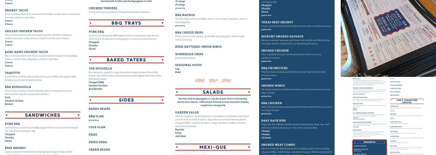 Little Richard's BBQ Menu
