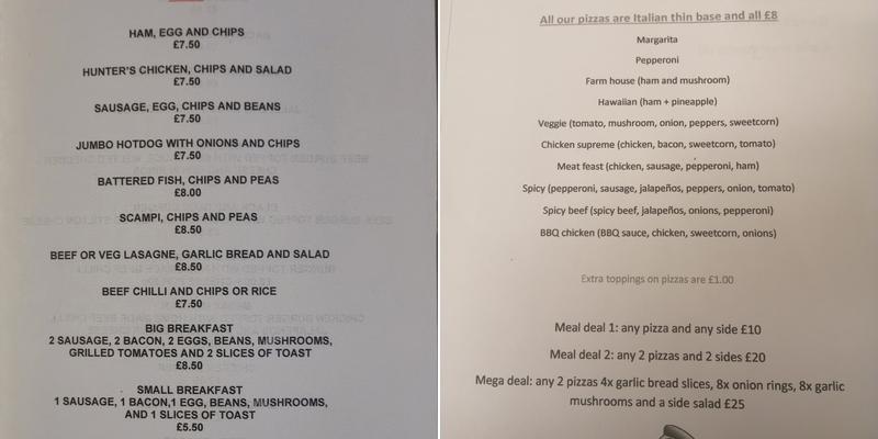 The Pepper Pot Banbury Menu