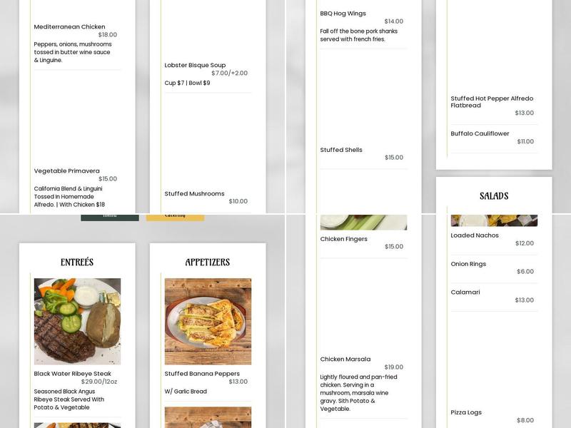 Black Water Tap & Tavern Menu