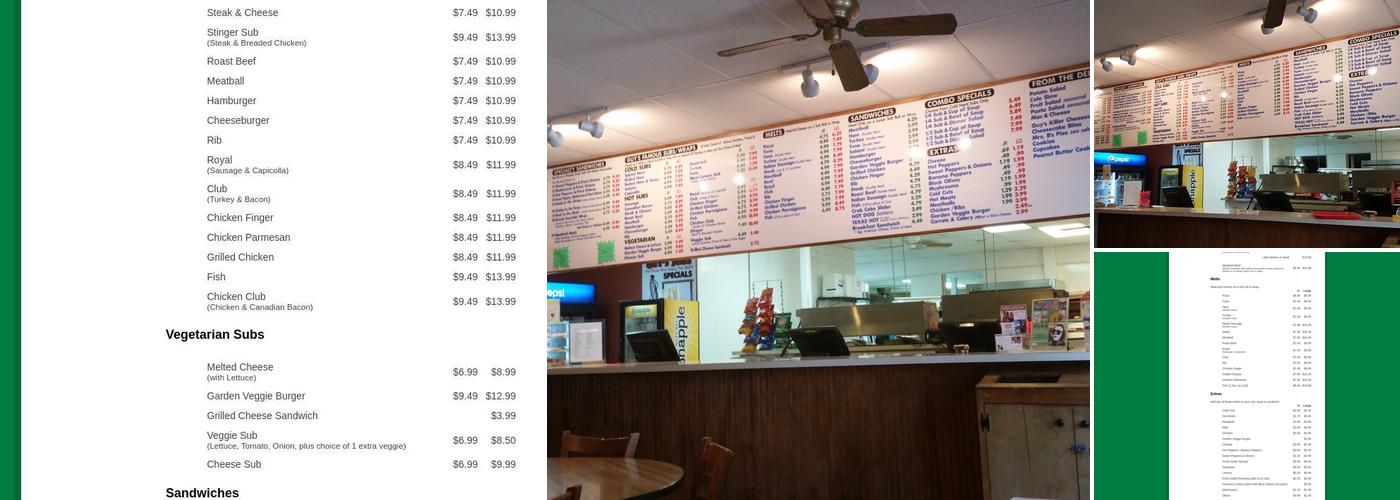 Guy's Subs Menu