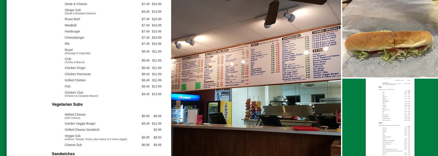 Guy's Subs Menu