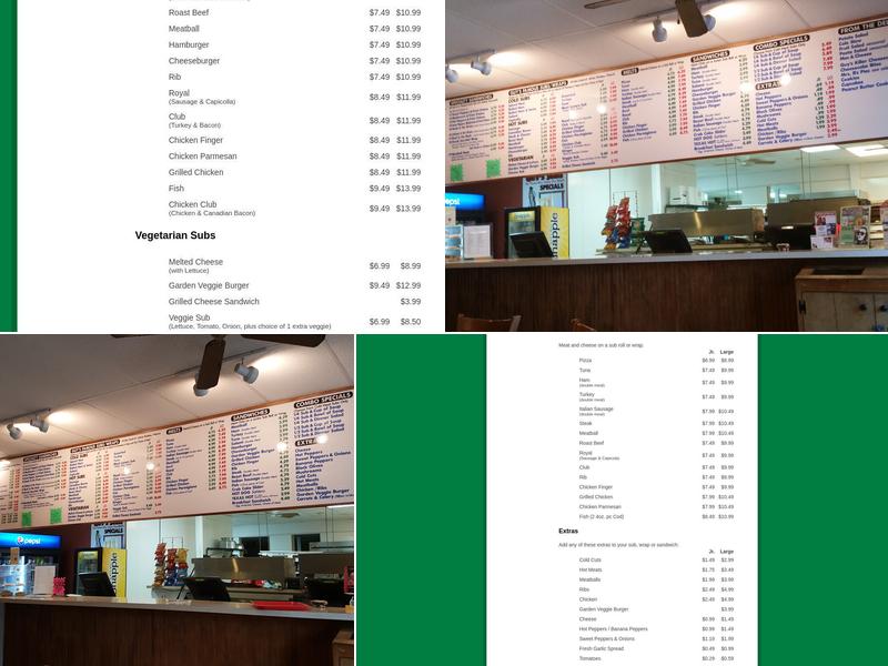 Guy's Subs Menu