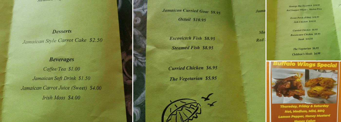 Caribbean Experience Menu