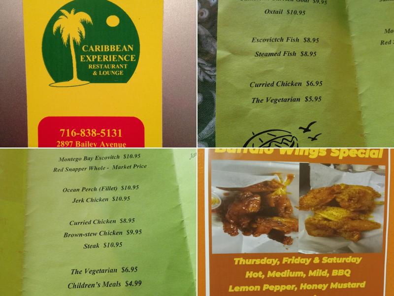 Caribbean Experience Menu